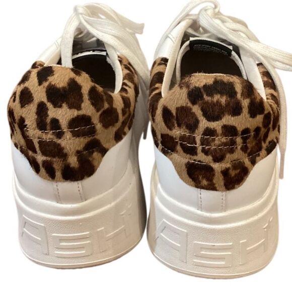 Ash White and Leopard Print Platform Sneakers - Picture 12 of 15